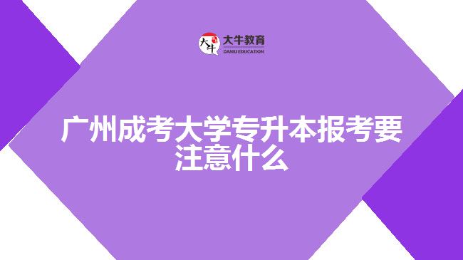 廣州成考大學(xué)專升本報(bào)考要注意什么