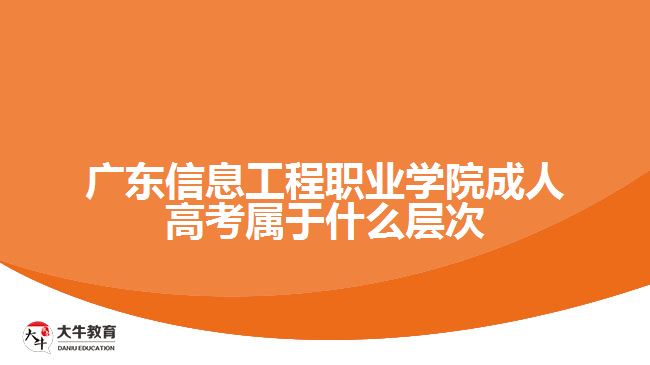 廣東信息工程職業(yè)學(xué)院成人高考屬于什么層次