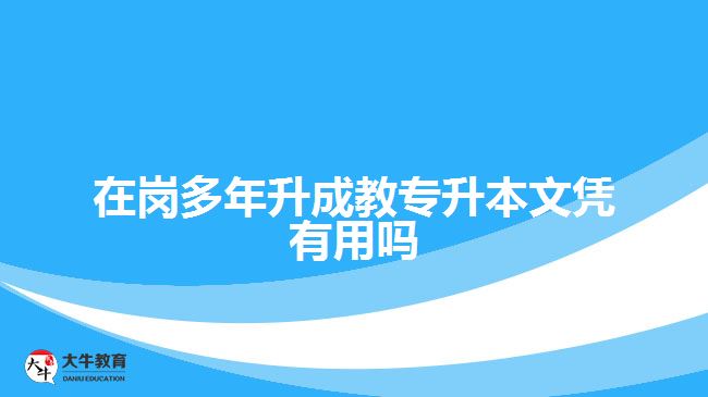 在崗多年升成教專升本文憑有用嗎