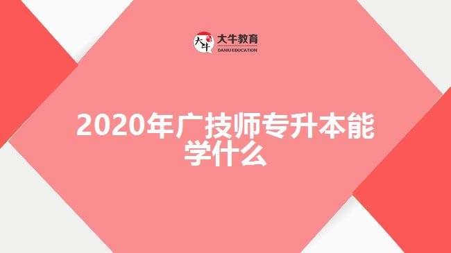 2020年廣技師專升本能學(xué)什么