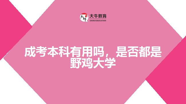 成考本科有用嗎，是否都是野雞大學