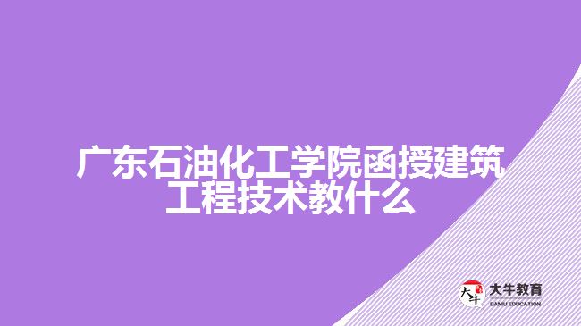 廣東石油化工學(xué)院函授建筑工程技術(shù)教什么