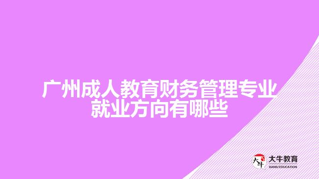 廣州成人教育財務管理專業(yè)就業(yè)方向有哪些