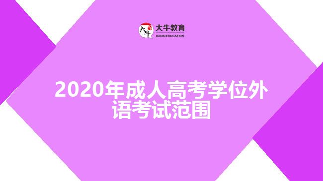 2020年成人高考學位外語考試范圍