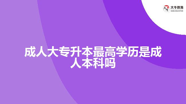 成人大專升本最高學歷是成人本科嗎