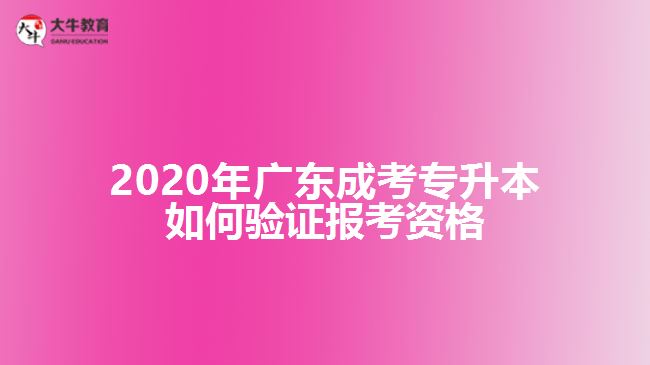 2020年廣東成考專升本如何驗(yàn)證報考資格