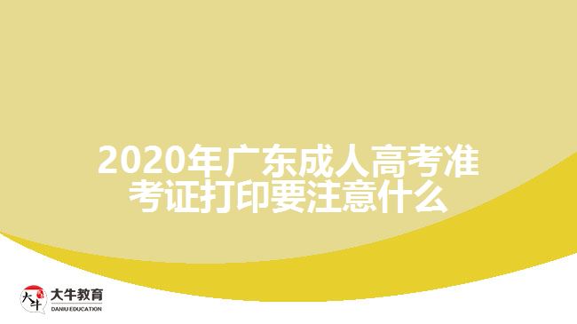 2020年廣東成人高考準考證打印要注意什么