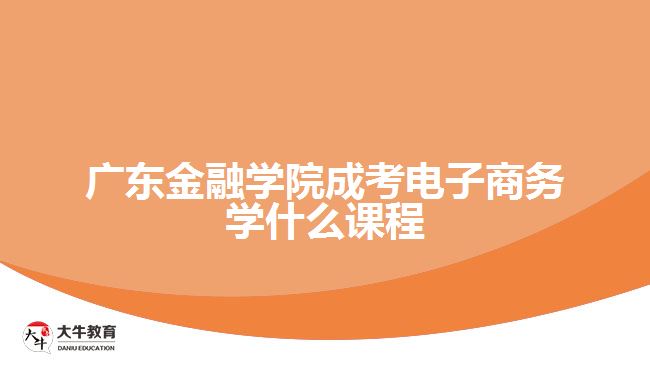 廣東金融學院成考電子商務學什么課程