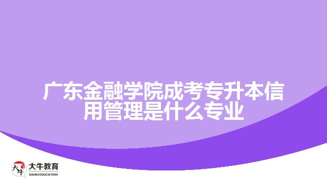 廣東金融學院成考專升本信用管理是什么專業(yè)