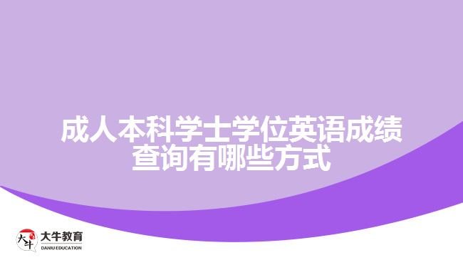 成人本科學士學位英語成績查詢有哪些方式