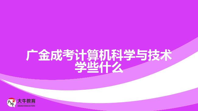 廣金成考計算機科學(xué)與技術(shù)學(xué)些什么