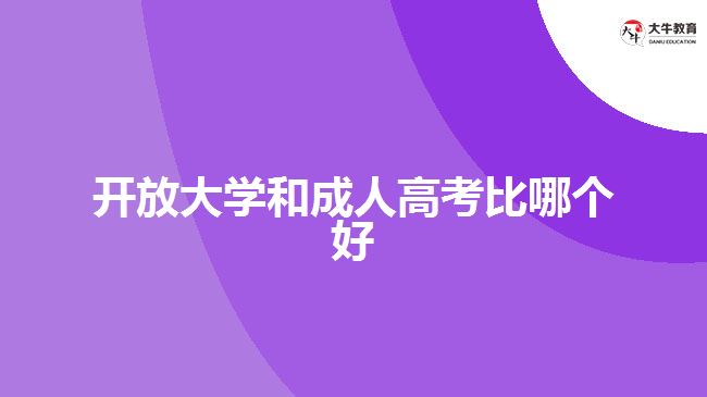 開放大學(xué)和成人高考比哪個(gè)好