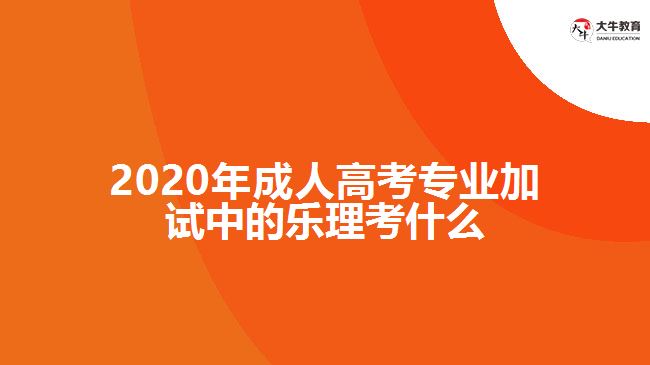 2020年成人高考專業(yè)加試中的樂(lè)理考什么