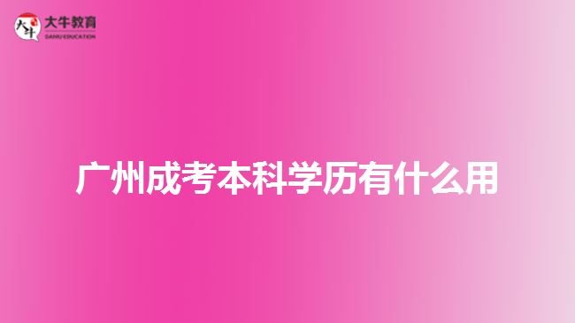 廣州成考本科學(xué)歷有什么用