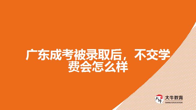 廣東成考被錄取后，不交學(xué)費(fèi)會怎么樣