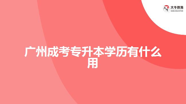 廣州成考專升本學(xué)歷有什么用