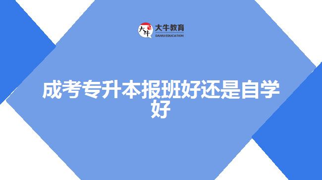 成考專升本報班好還是自學好