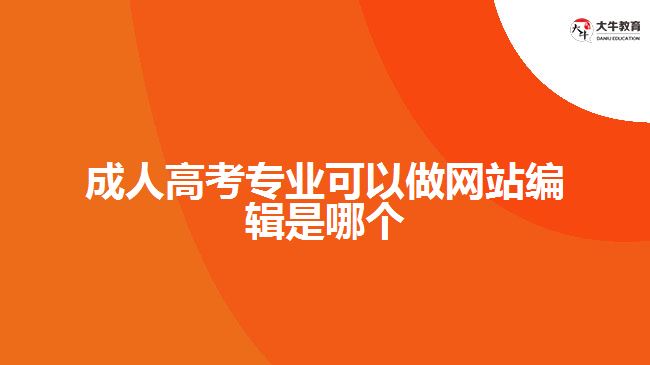 成人高考專業(yè)可以做網(wǎng)站編輯是哪個