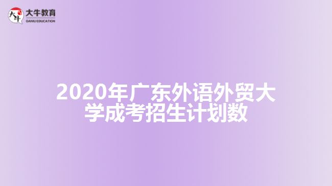 2020年廣東外語外貿大學成考招生計劃數(shù)