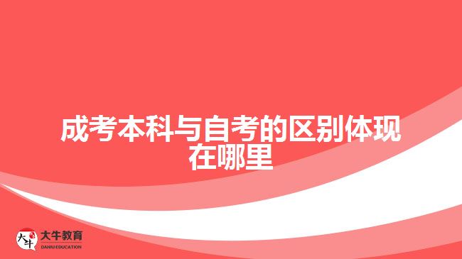 成考本科與自考的區(qū)別體現在哪里