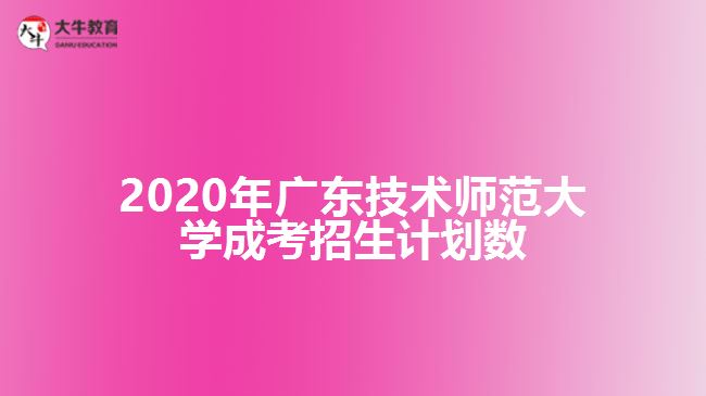 2020年廣東技術師范大學成考招生計劃數