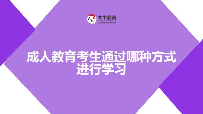 成人教育考生通過(guò)哪種方式進(jìn)行學(xué)習(xí)