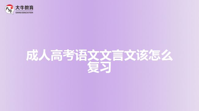 成人高考語文文言文該怎么復(fù)習(xí)