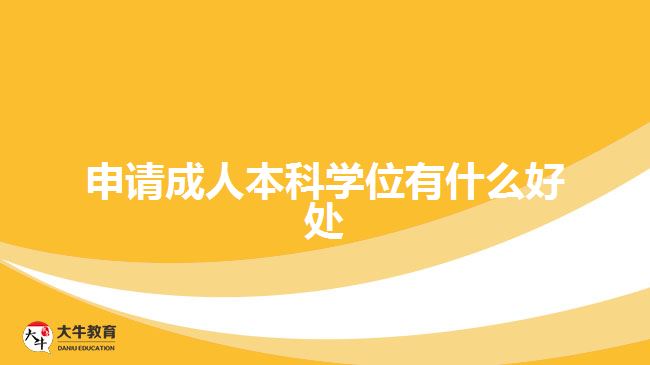 申請成人本科學(xué)位有什么好處