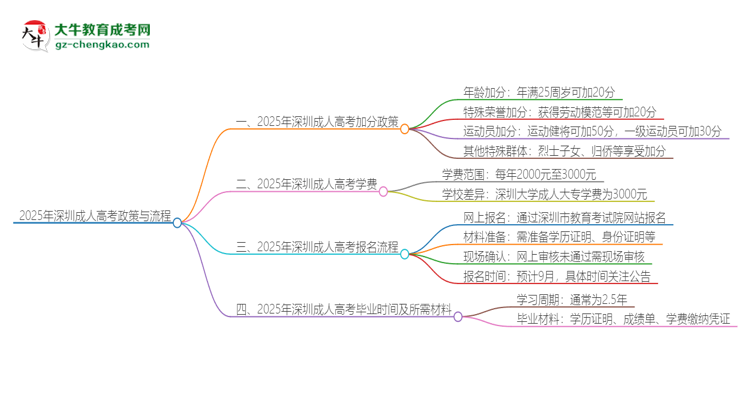 2025年深圳成人高考有什么政策能加分？思維導(dǎo)圖