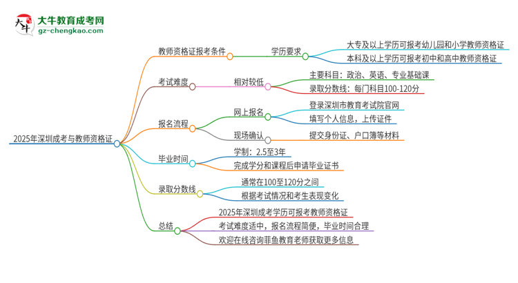 2025年深圳成考學(xué)歷能考教資嗎？思維導(dǎo)圖