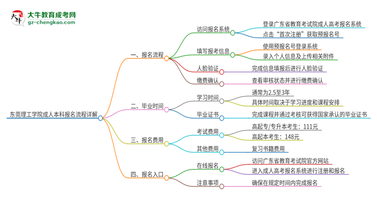 東莞理工學(xué)院成人本科2025年報(bào)名流程詳解思維導(dǎo)圖