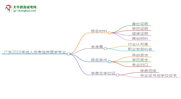 廣東2025年成人高考臨床醫(yī)學(xué)專業(yè)學(xué)歷能考公嗎？思維導(dǎo)圖