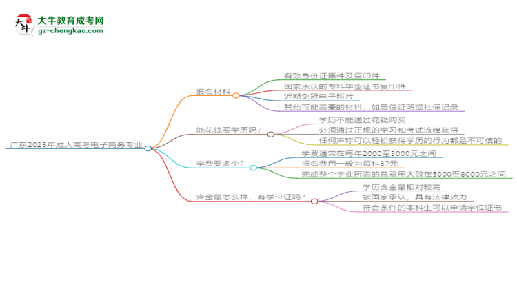 廣東2025年成人高考電子商務(wù)專業(yè)學歷能考公嗎？思維導圖