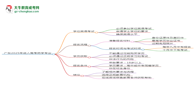 廣東2025年成人高考藥學(xué)專業(yè)生可不可以考四六級？思維導(dǎo)圖