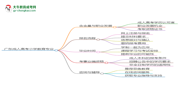 廣東成人高考小學(xué)教育專業(yè)2025年要考學(xué)位英語嗎？思維導(dǎo)圖