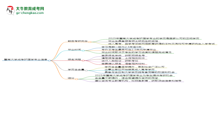 暨南大學(xué)2025年成考護理學(xué)專業(yè)能考研究生嗎？思維導(dǎo)圖