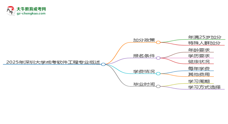 2025年深圳大學(xué)成考軟件工程專業(yè)最新加分政策及條件思維導(dǎo)圖