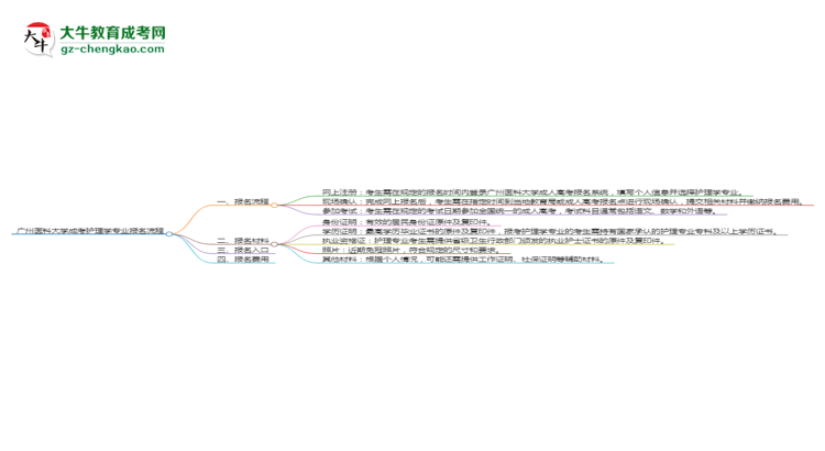 廣州醫(yī)科大學(xué)成考護(hù)理學(xué)專業(yè)2025年報名流程思維導(dǎo)圖