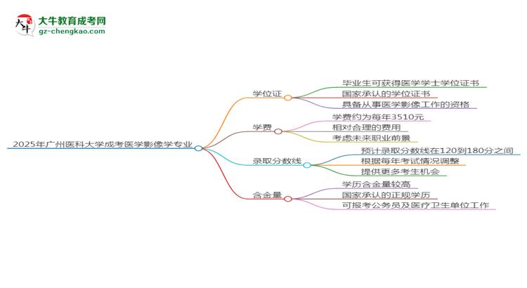 2025年廣州醫(yī)科大學(xué)成考醫(yī)學(xué)影像學(xué)專業(yè)能拿學(xué)位證嗎？思維導(dǎo)圖