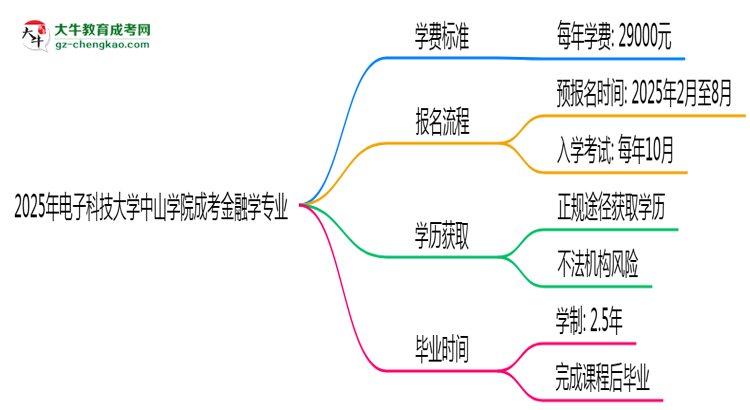 2025年電子科技大學(xué)中山學(xué)院成考金融學(xué)專(zhuān)業(yè)最新學(xué)費(fèi)標(biāo)準(zhǔn)多少思維導(dǎo)圖