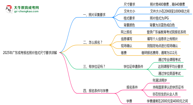 2025年廣東成考報名照片格式尺寸要求詳解
