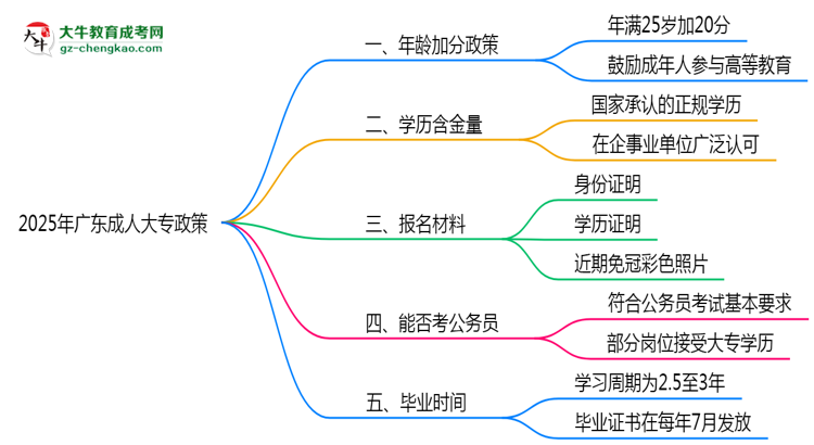 2025年廣東成人大專年齡加分政策實施細(xì)則思維導(dǎo)圖