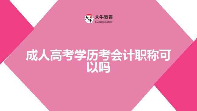 成人高考學(xué)歷考會(huì)計(jì)職稱可以嗎