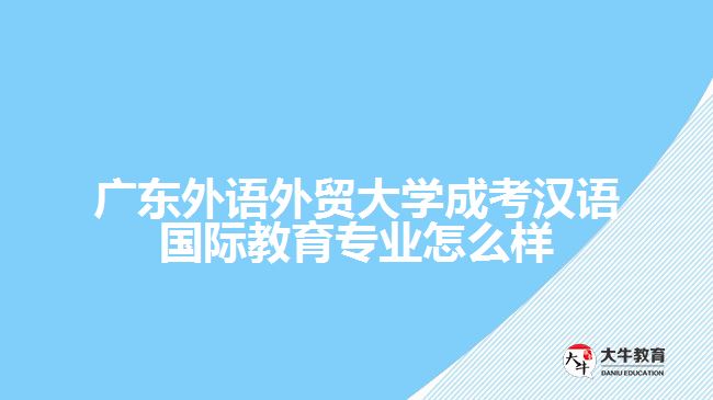 廣東外語外貿(mào)大學成考漢語國際教育專業(yè)怎么樣