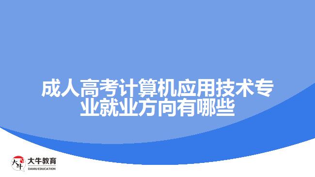 成人高考計(jì)算機(jī)應(yīng)用技術(shù)專業(yè)就業(yè)方向有哪些