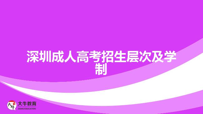 深圳成人高考招生層次及學制