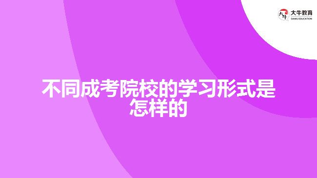 不同成考院校的學(xué)習形式是怎樣的