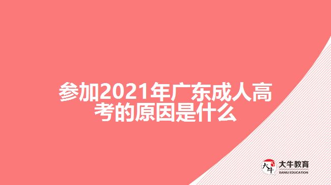 參加2021年廣東成人高考的原因是什么