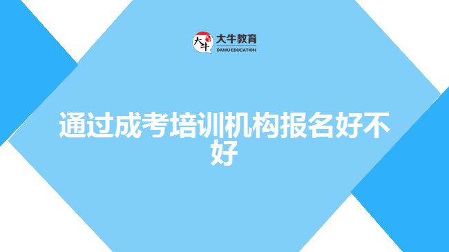 通過成考培訓機構報名好不好