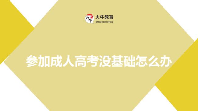 參加成人高考沒(méi)基礎(chǔ)怎么辦